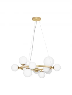 Nova Luce 9028856 ODILLIA Pendelleuchte 11-flammig Gold Weiss G9
