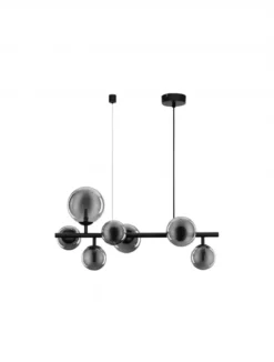 Nova Luce 9028857 ODILLIA Pendelleuchte 7-flammig Schwarz Rauchglas G9
