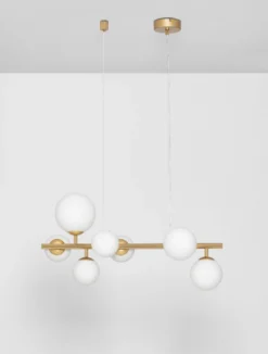 Nova Luce 9028858 ODILLIA Pendelleuchte 7-flammig Gold Weiss G9