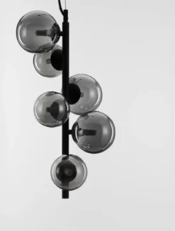 Nova Luce 9028859 ODILLIA Pendelleuchte 6-flammig Schwarz Rauchglas G9