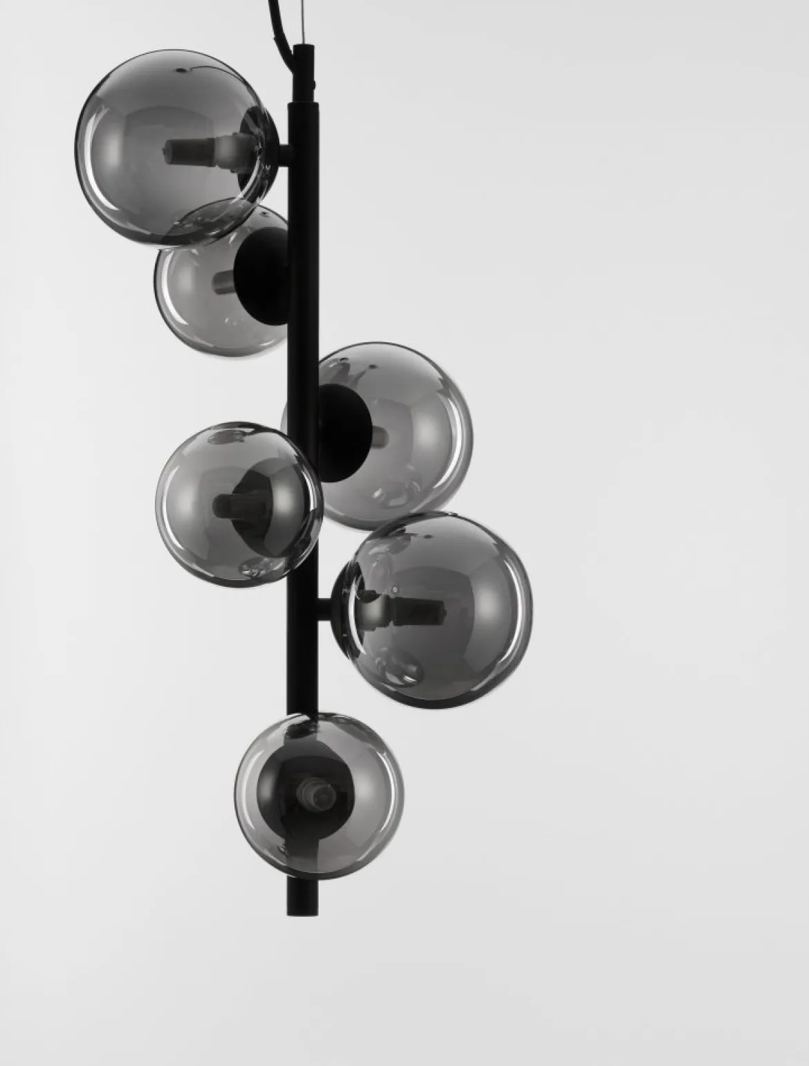 Nova Luce 9028859 ODILLIA Pendelleuchte 6-flammig Schwarz Rauchglas G9