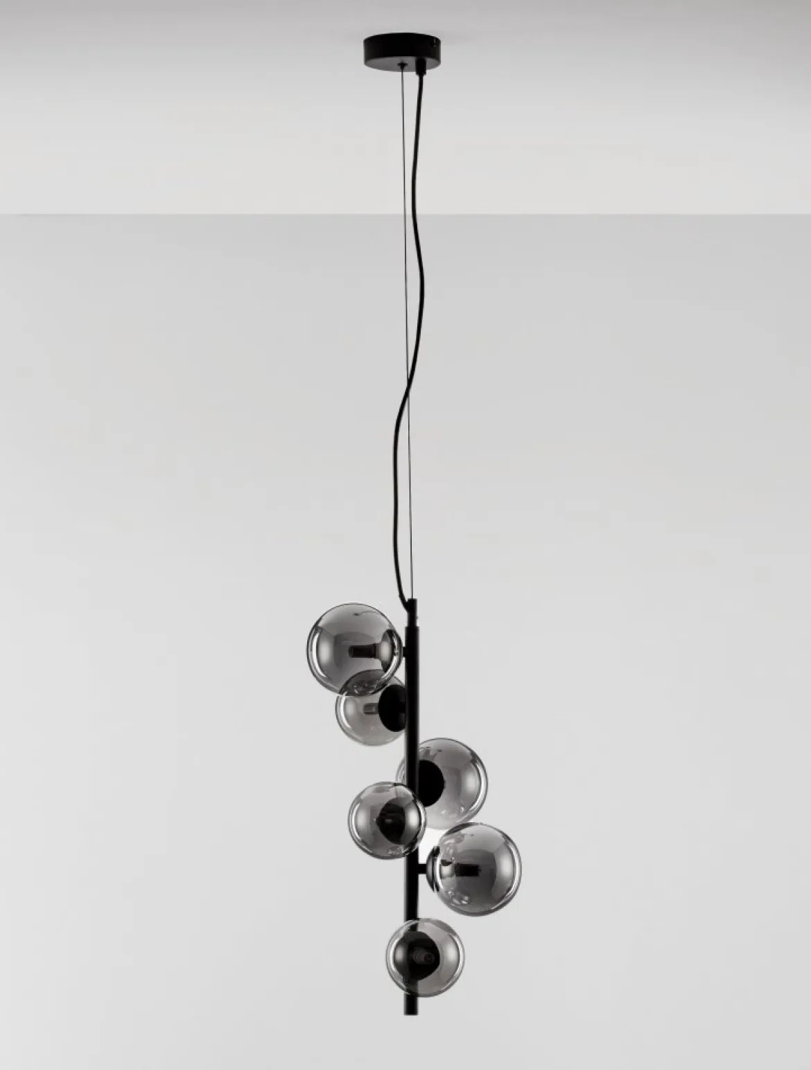 Nova Luce 9028859 ODILLIA Pendelleuchte 6-flammig Schwarz Rauchglas G9