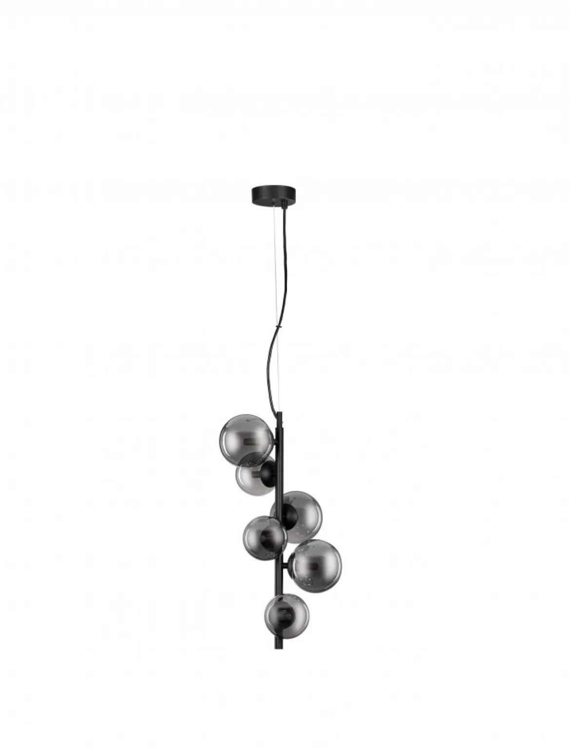 Nova Luce 9028859 ODILLIA Pendelleuchte 6-flammig Schwarz Rauchglas G9