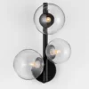 Nova Luce 9009252 ODILLIA Wandleuchte 3-flammig Schwarz Transparent G9