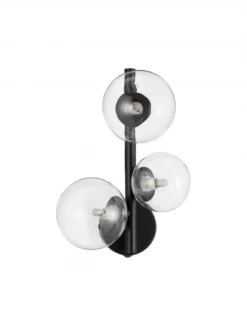 Nova Luce 9009252 ODILLIA Wandleuchte 3-flammig Schwarz Transparent G9