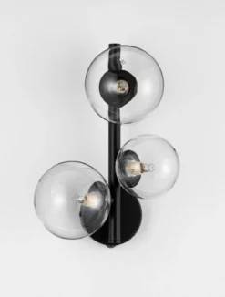 Nova Luce 9009252 ODILLIA Wandleuchte 3-flammig Schwarz Transparent G9