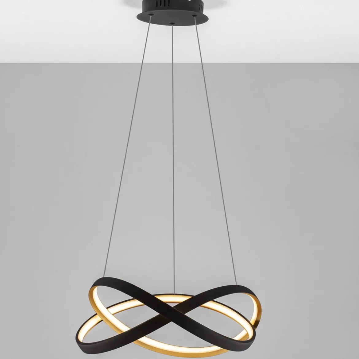 Nova Luce 9756717 ODREY LED Pendelleuchte 50cm 2700-3500-5000K Schwarz Gold