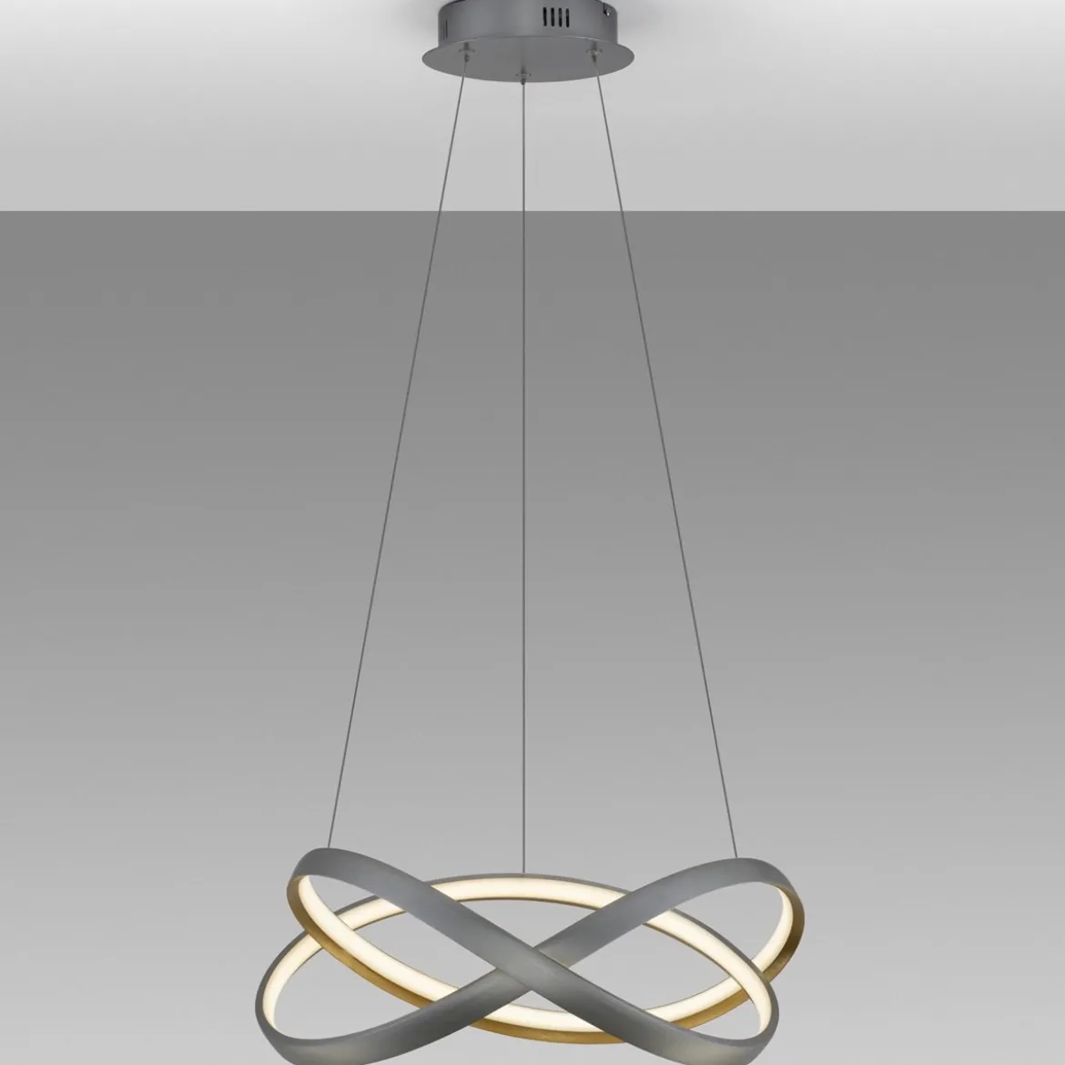 Nova Luce 9756718 ODREY LED Pendelleuchte 50cm 2700-3500-5000K Silber Gold