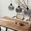 Nova Luce 9241150 PALMER Pendelleuchte 3-flammig Schwarz Rauchglas E27