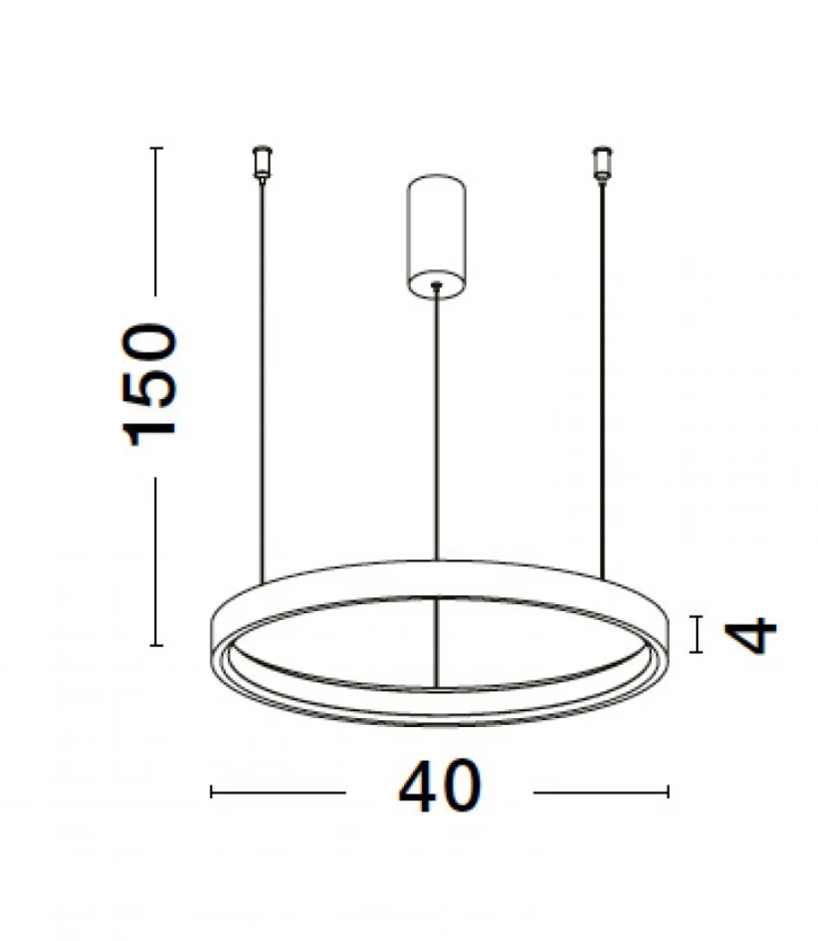 Nova Luce 9345612 PERRINE LED Pendelleuchte 40cm 3000K Schwarz dimmbar