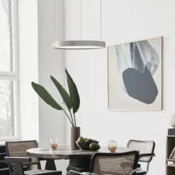 Nova Luce 9345614 PERRINE LED Pendelleuchte 40cm 3000K Silber dimmbar
