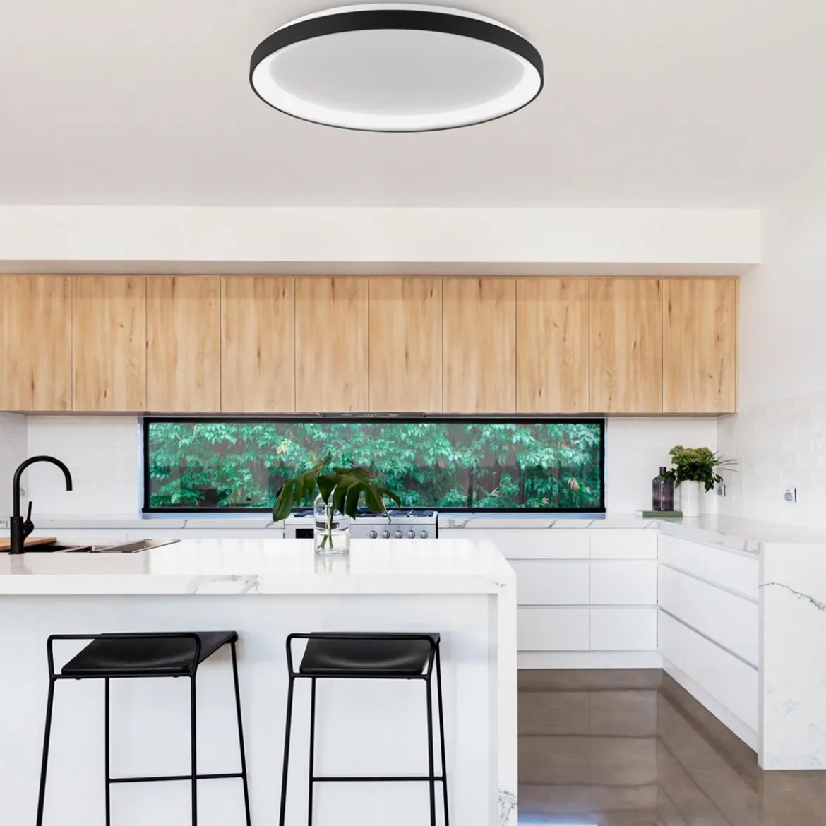 Nova Luce 9853676 PERTINO LED Deckenleuchte 58cm 3000K Schwarz dimmbar