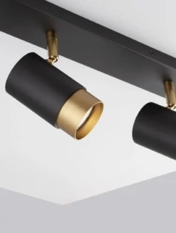 Nova Luce 9111435 POGNO Deckenleuchte 3-flammig Schwarz Gold GU10