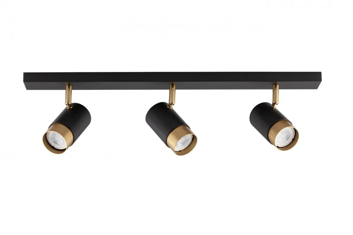 Nova Luce 9111435 POGNO Deckenleuchte 3-flammig Schwarz Gold GU10