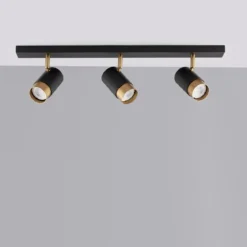 Nova Luce 9111435 POGNO Deckenleuchte 3-flammig Schwarz Gold GU10