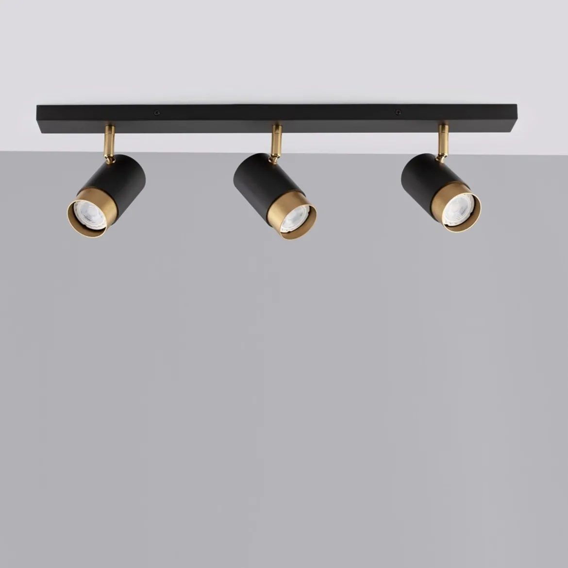 Nova Luce 9111435 POGNO Deckenleuchte 3-flammig Schwarz Gold GU10