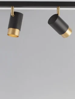 Nova Luce 9111436 POGNO Deckenleuchte 4-flammig Schwarz Gold GU10