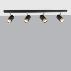 Nova Luce 9111436 POGNO Deckenleuchte 4-flammig Schwarz Gold GU10