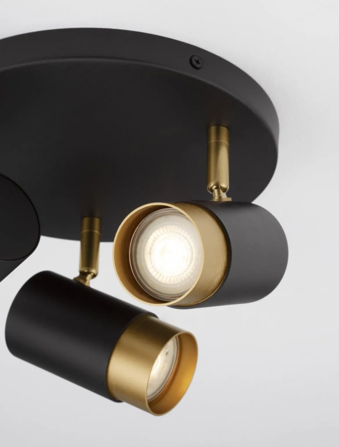 Nova Luce 9111438 POGNO Deckenleuchte 3-flammig rund Schwarz Gold GU10