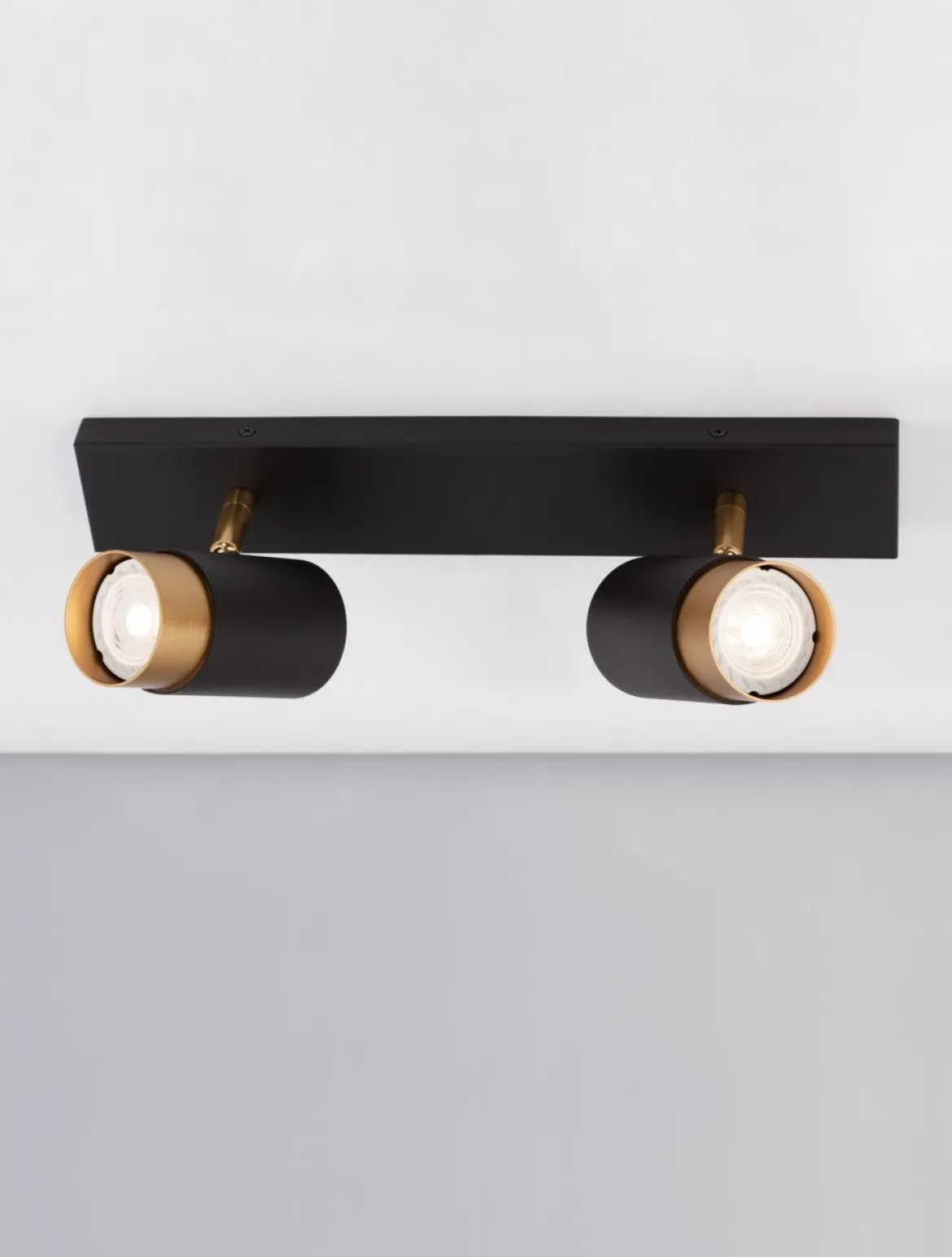 Nova Luce 9111434 POGNO Spotleuchte 2-flammig Schwarz Gold GU10