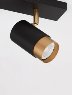 Nova Luce 9111434 POGNO Spotleuchte 2-flammig Schwarz Gold GU10