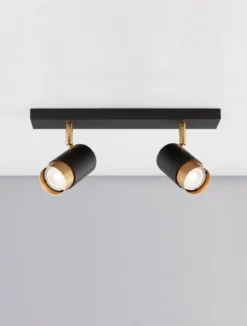 Nova Luce 9111434 POGNO Spotleuchte 2-flammig Schwarz Gold GU10