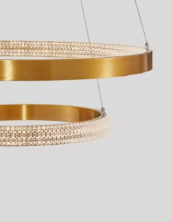 Nova Luce 9862852 PRESTON LED Pendelleuchte 2 Ringe 60cm 3000K Antik Gold dimmbar