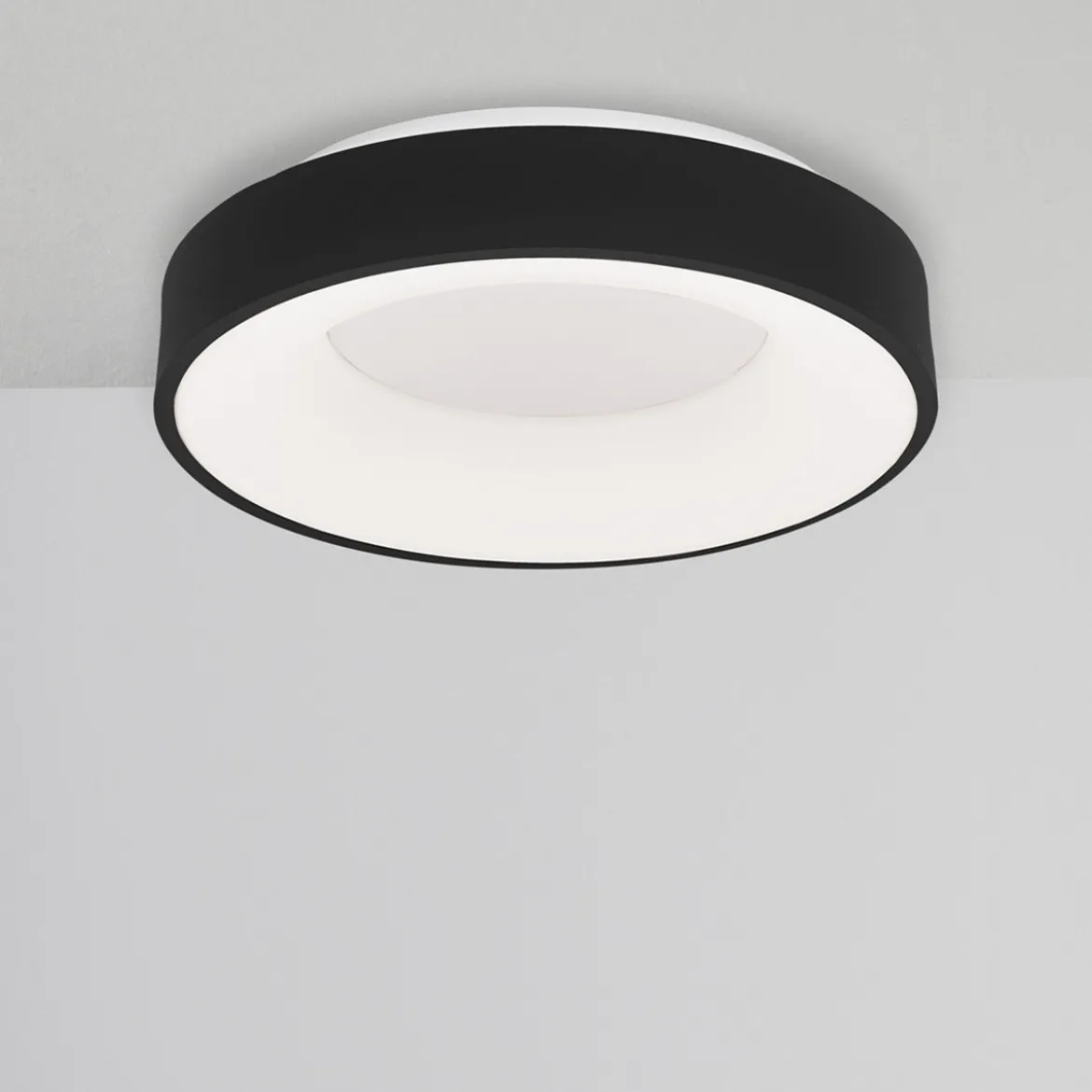 Nova Luce 9353831 RANDO THIN LED Deckenleuchte 38cm 3000K Schwarz dimmbar
