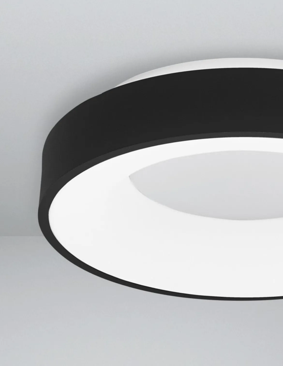 Nova Luce 9353831 RANDO THIN LED Deckenleuchte 38cm 3000K Schwarz dimmbar