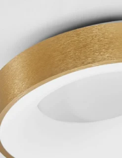 Nova Luce 9353832 RANDO THIN LED Deckenleuchte 38cm 3000K Gold gebürstet dimmbar