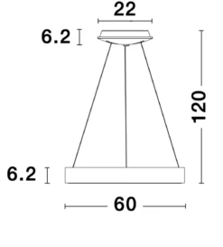 Nova Luce 9453452 RANDO THIN LED Pendelleuchte 60cm 3000K Weiss dimmbar