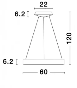 Nova Luce 9453454 RANDO THIN LED Pendelleuchte 60cm 3000K Gold gebürstet dimmbar