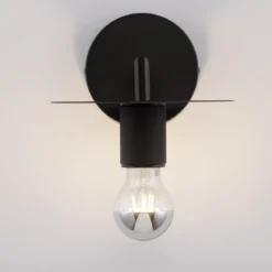 Nova Luce 9501232 ROYAL Wandleuchte mit Schirm Schwarz E27