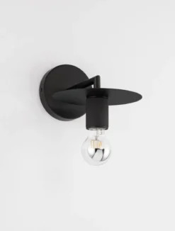 Nova Luce 9501232 ROYAL Wandleuchte mit Schirm Schwarz E27