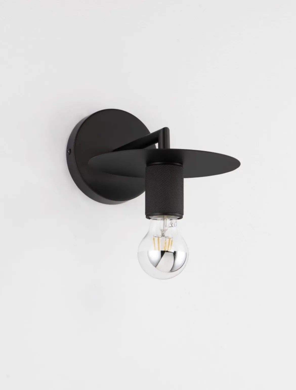 Nova Luce 9501232 ROYAL Wandleuchte mit Schirm Schwarz E27