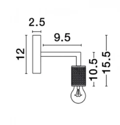 Nova Luce 9501233 ROYAL Wandleuchte ohne Schirm Schwarz E27