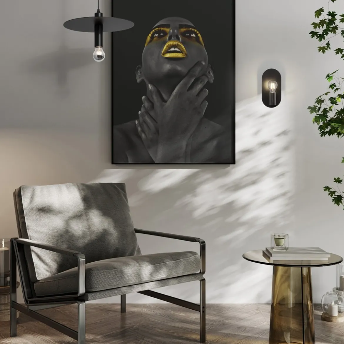 Nova Luce 9501245 ROYAL Wandleuchte Schwarz E27