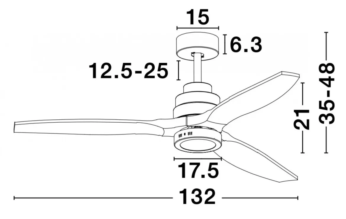 Nova Luce 5231401 SABAL LED Ventilator 3000K Schwarz Braun