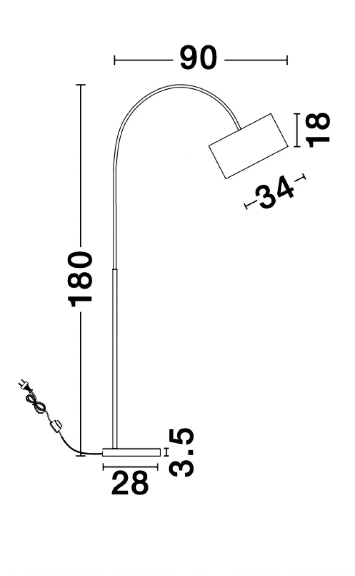 Nova Luce 9401652 SAMA Stehlampe Schwarz E27