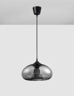 Nova Luce 9726482 SAVAZ Pendelleuchte 14cm Schwarz Chrom E27