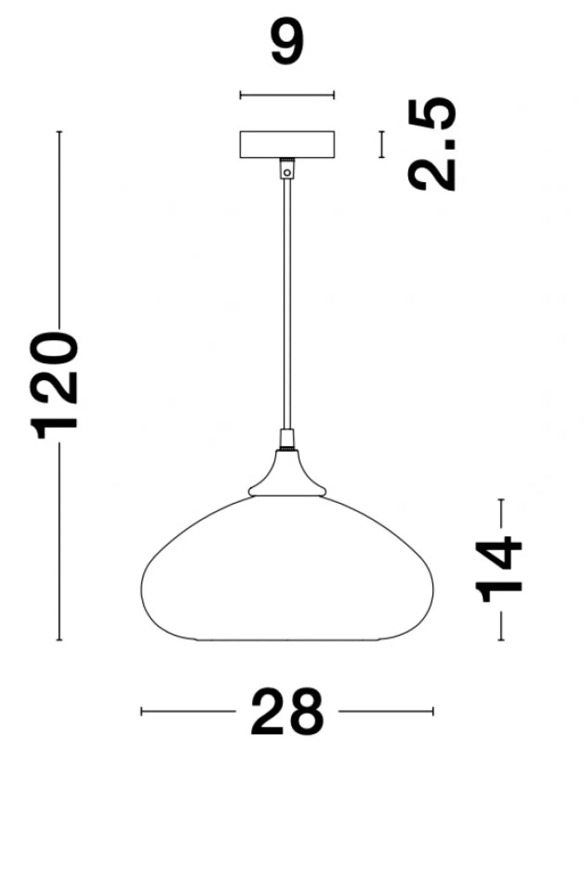 Nova Luce 9726482 SAVAZ Pendelleuchte 14cm Schwarz Chrom E27