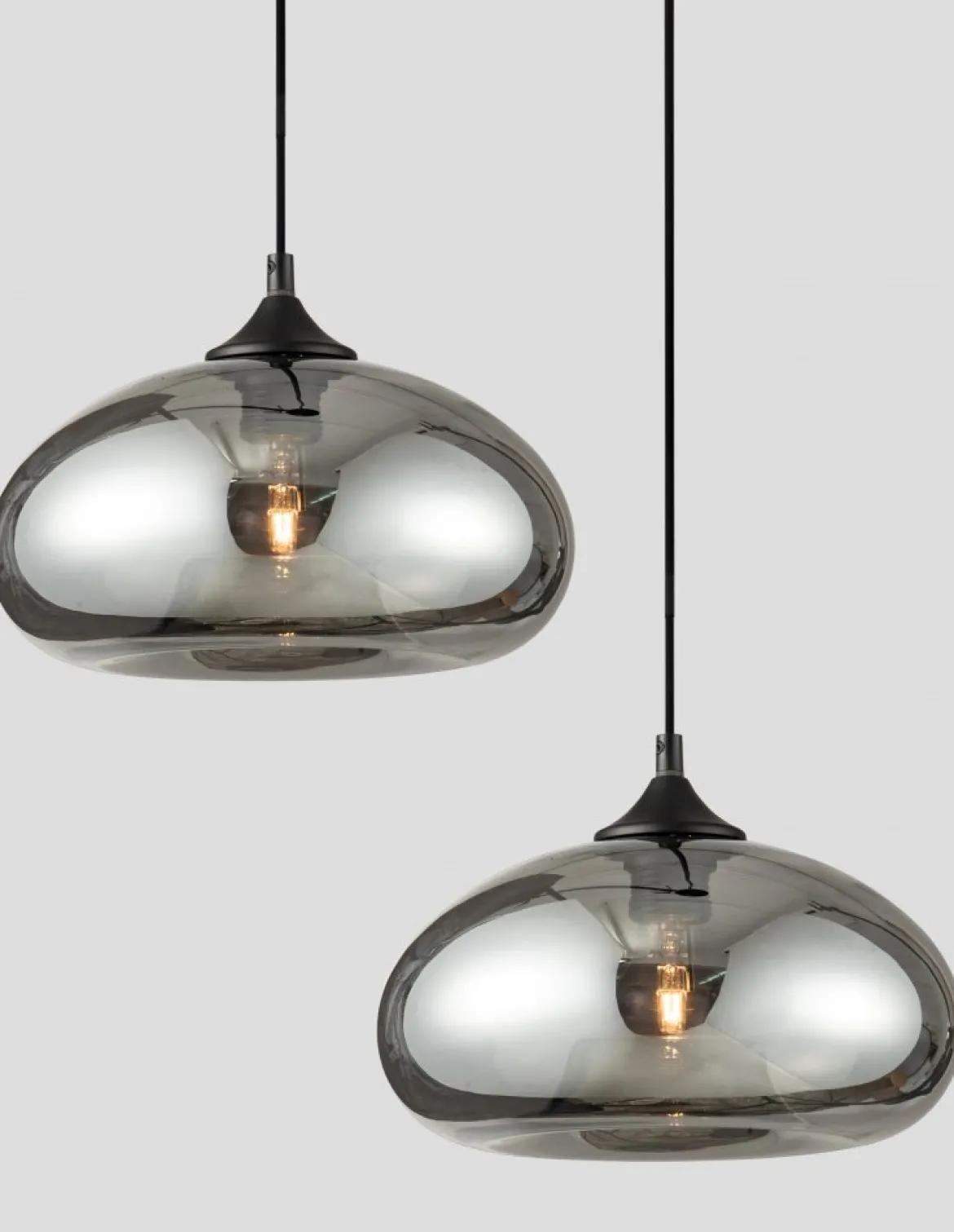 Nova Luce 9726482 SAVAZ Pendelleuchte 14cm Schwarz Chrom E27