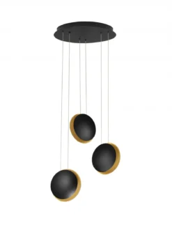 Nova Luce 9695249 SHELL LED Pendelleuchte 3-flammig 3000K Schwarz Gold