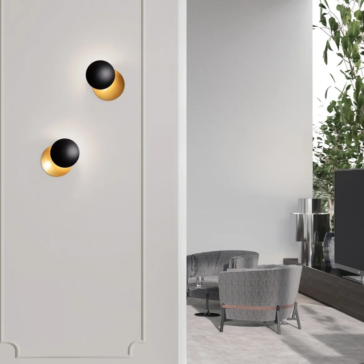Nova Luce 9695247 SHELL LED Wandleuchte 3000K Schwarz Gold