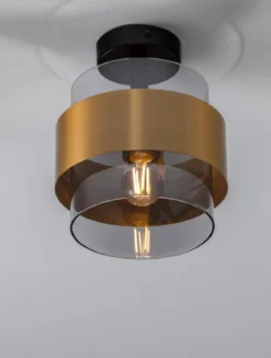 Nova Luce 9236384 SIANNA Deckenleuchte Gold Rauchglas Schwarz E27