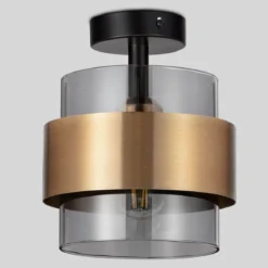 Nova Luce 9236384 SIANNA Deckenleuchte Gold Rauchglas Schwarz E27
