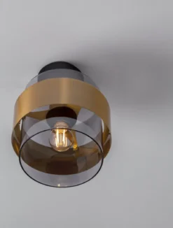 Nova Luce 9236384 SIANNA Deckenleuchte Gold Rauchglas Schwarz E27