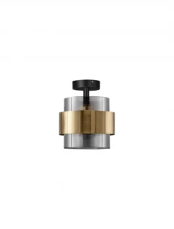 Nova Luce 9236384 SIANNA Deckenleuchte Gold Rauchglas Schwarz E27
