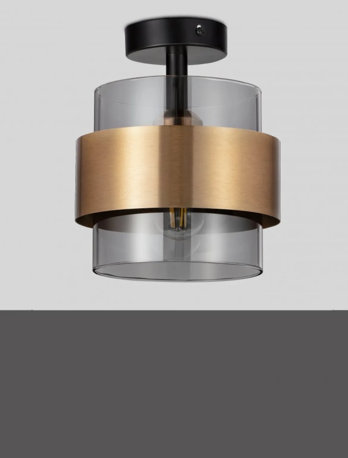 Nova Luce 9236384 SIANNA Deckenleuchte Gold Rauchglas Schwarz E27