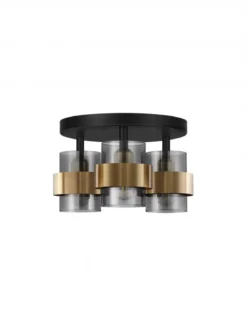 Nova Luce 9236386 SIANNA Deckenleuchte 3-flammig Gold Rauchglas Schwarz E27